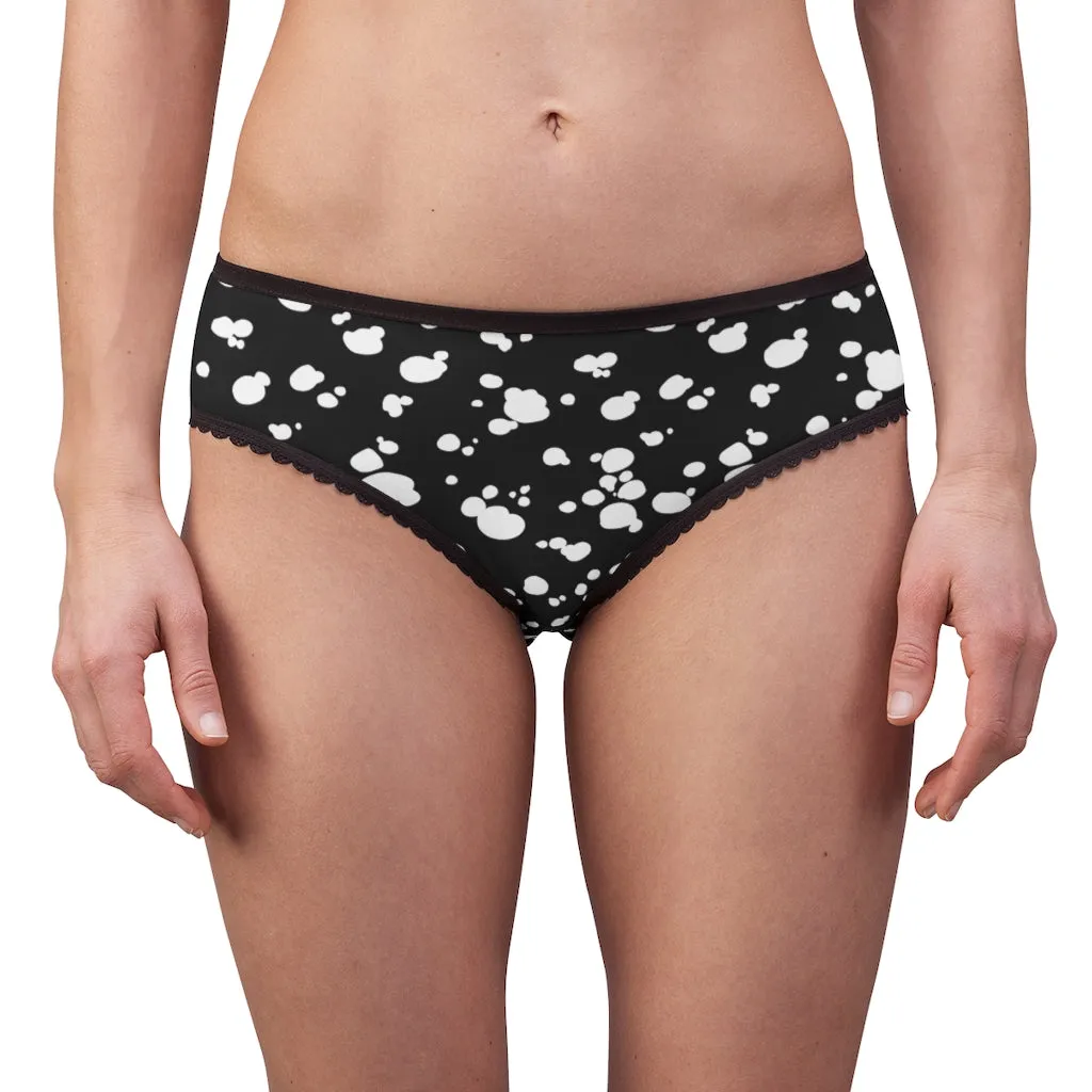 Women's Briefs (Black with White spots)