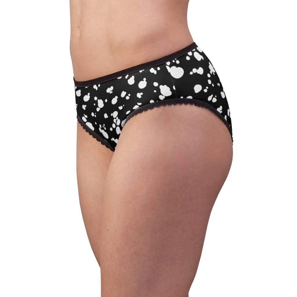 Women's Briefs (Black with White spots)