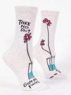 Women's Crew Socks - Take No Shit...