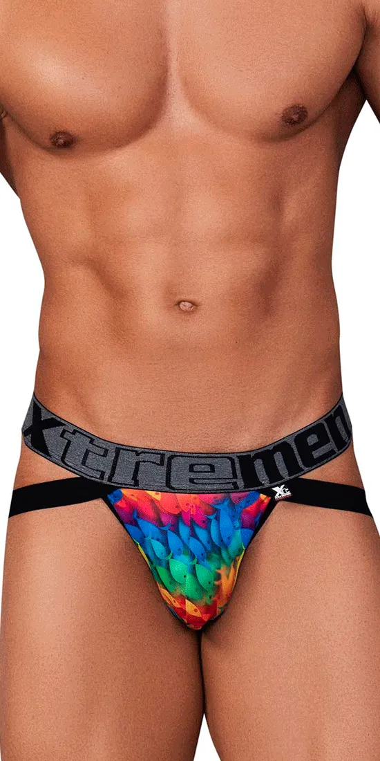 Xtremen 91148 Printed Microfiber Jockstrap Rainbow Fish