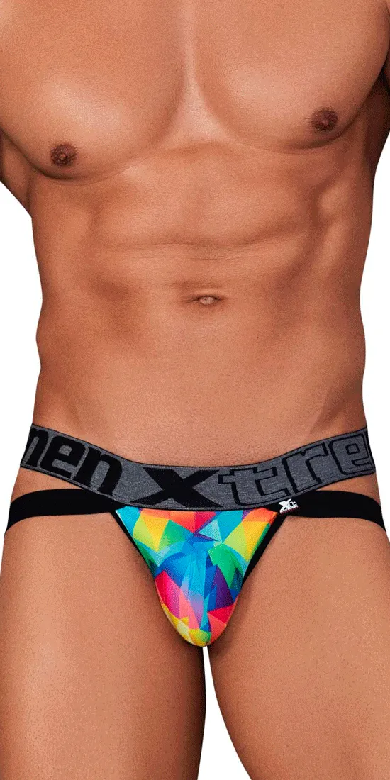 Xtremen 91148 Printed Microfiber Jockstrap Rainbow Prism