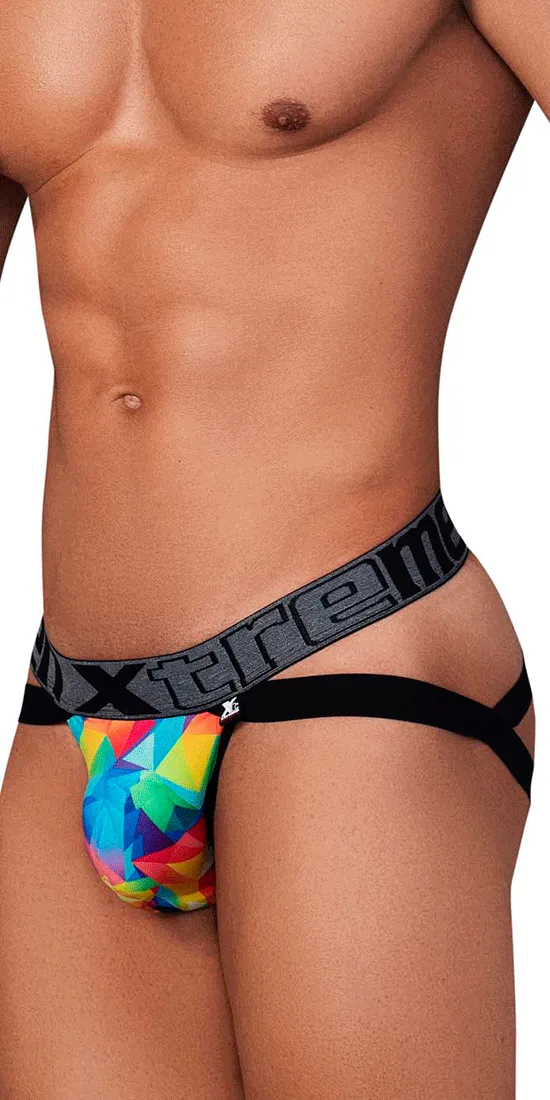 Xtremen 91148 Printed Microfiber Jockstrap Rainbow Prism