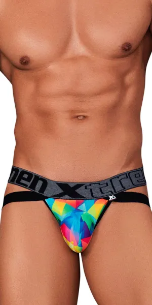 Xtremen 91148 Printed Microfiber Jockstrap Rainbow Prism