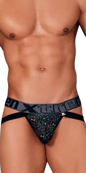 Xtremen 91148 Printed Microfiber Jockstrap Smiley Face